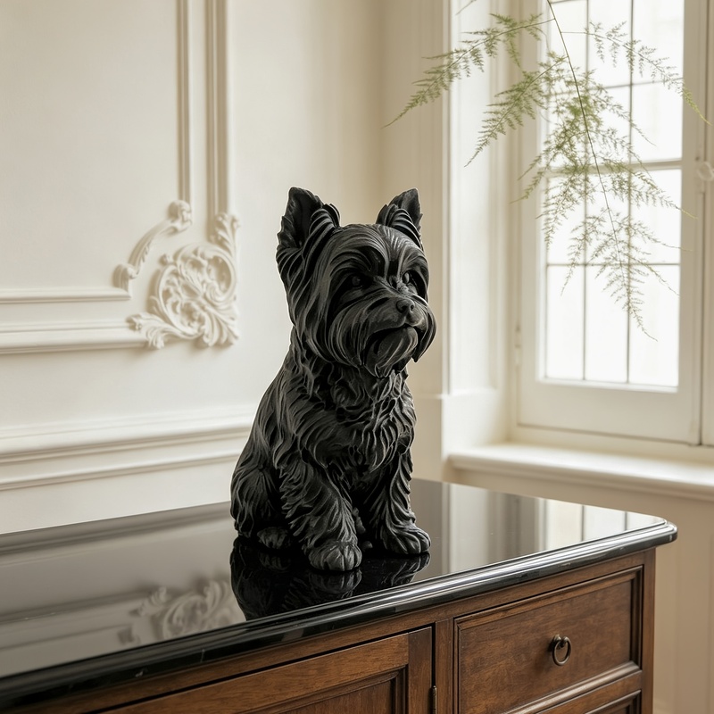 3D Printing Yorkshire - Statua di Yorkshire Terrier in Nero
