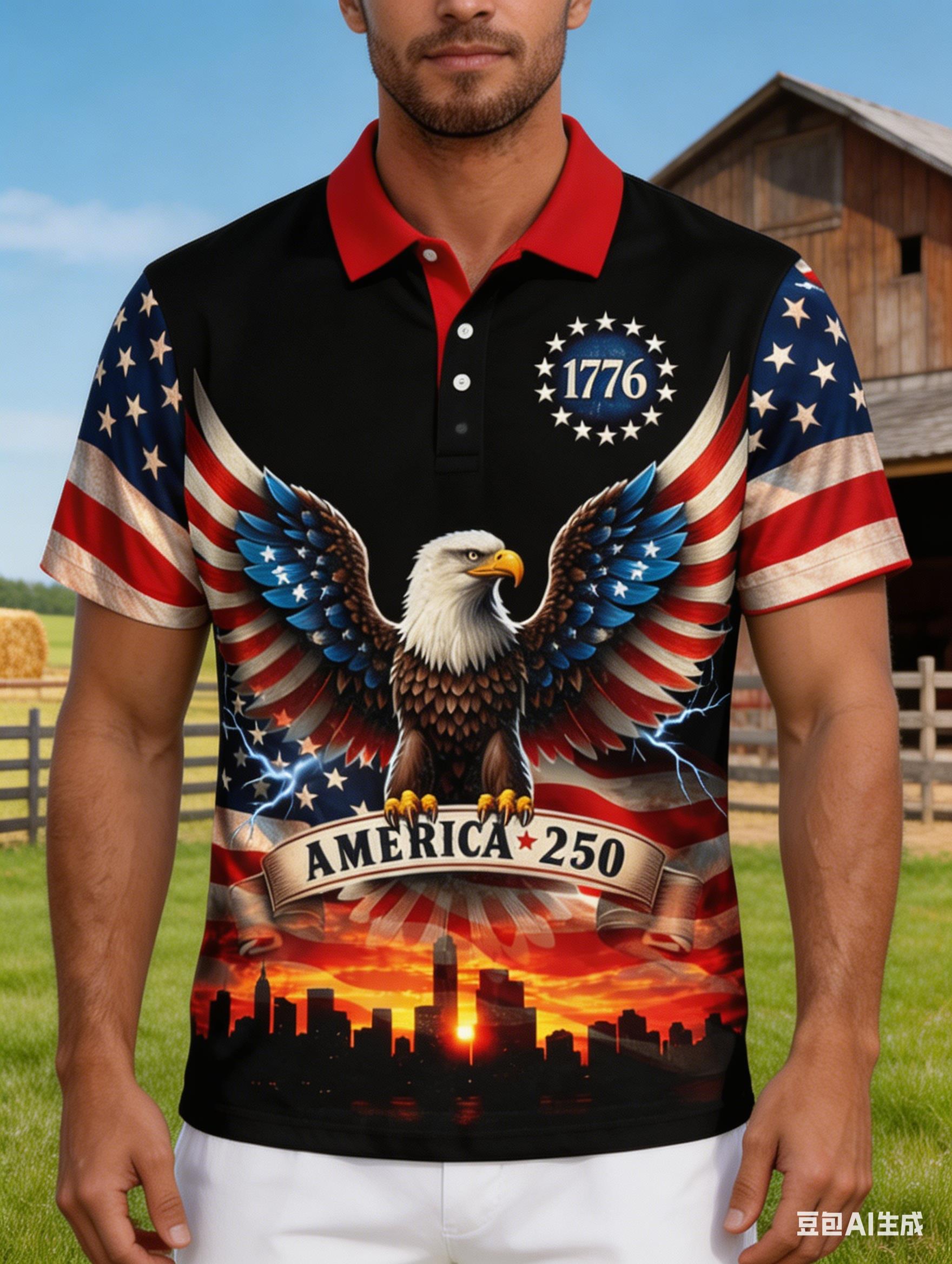 Polo da uomo USA 250th Anniver - 3D Printing Usa recensione e prezzo